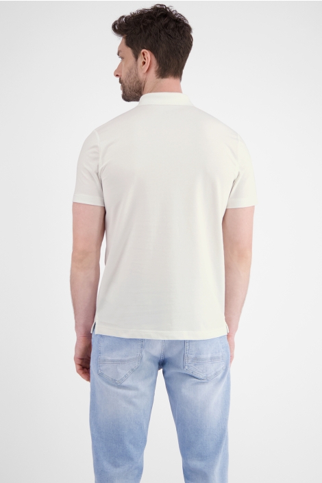 Lerros witte heren polo | Model achteraanzicht