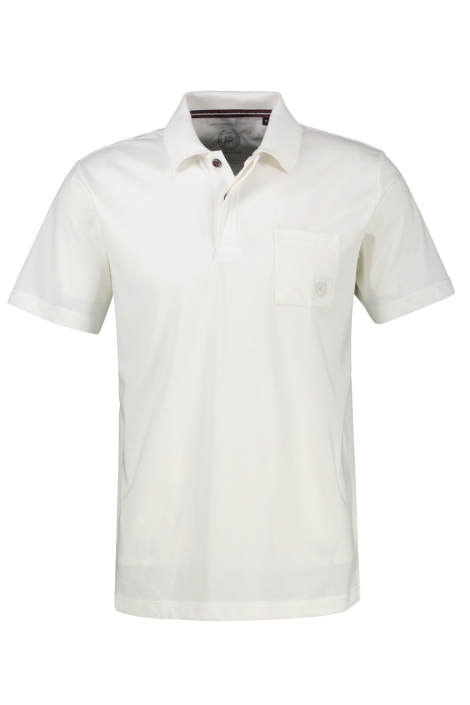 Lerros witte heren polo | Vooraanzicht