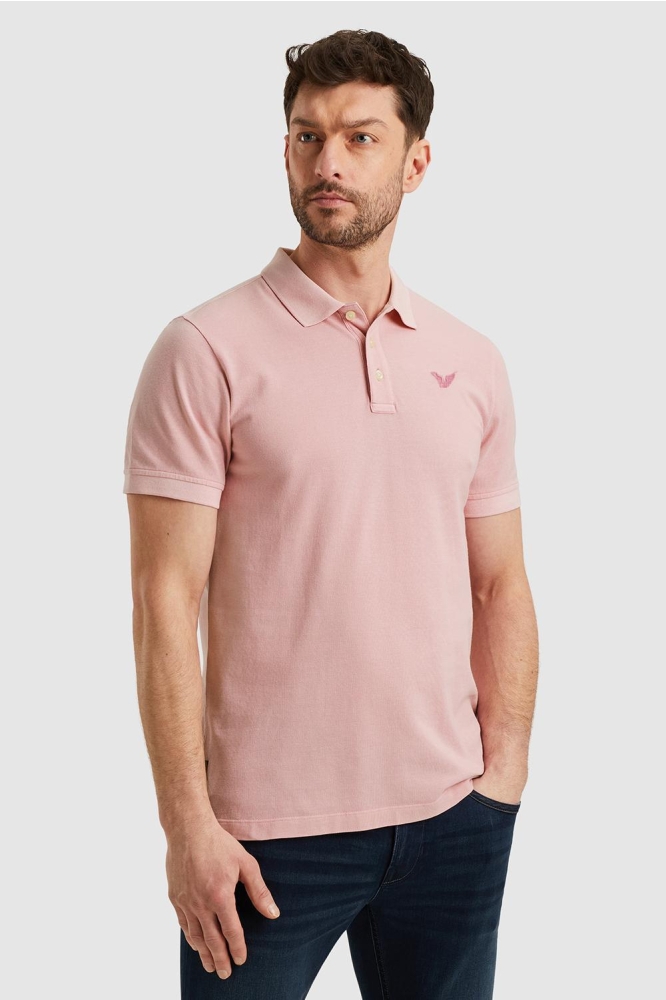 PME legend roze heren polo | Model zijaanzicht