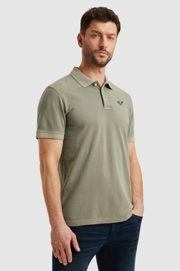 PME legend short sleeve polo garment dyed piq Groen