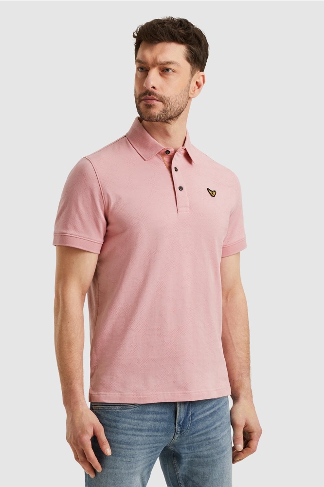 PME legend roze heren polo | Model zijaanzicht