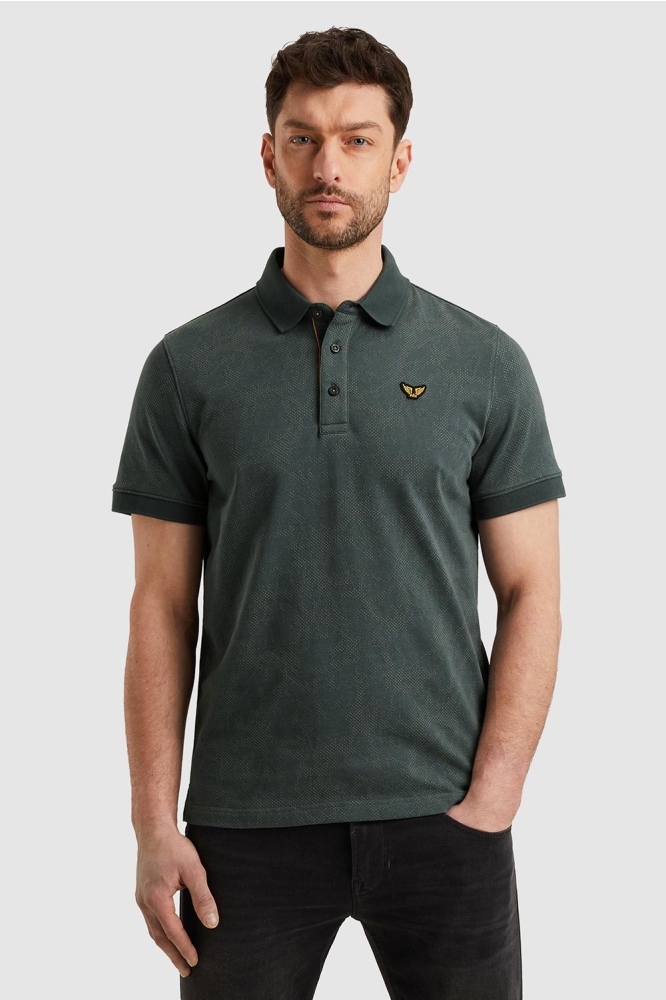 PME legend groene heren polo | Model vooraanzicht