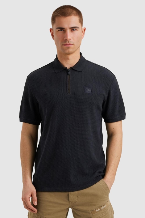 PME legend blauwe heren polo | Model vooraanzicht