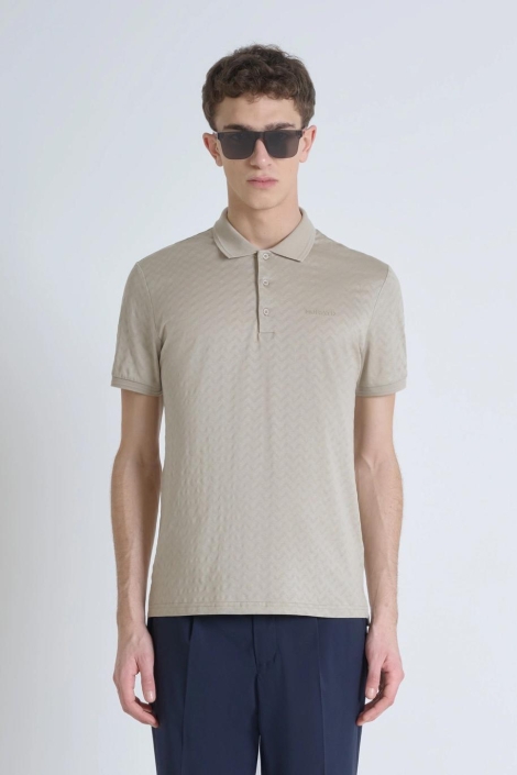 Antony Morato beige heren polo | Model vooraanzicht