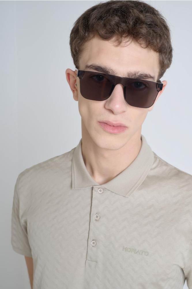 Antony Morato beige heren polo | Close up
