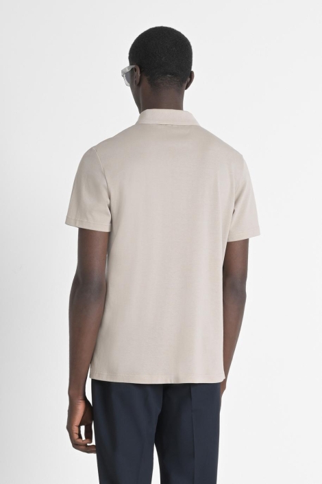 Antony Morato beige heren polo | Model achteraanzicht
