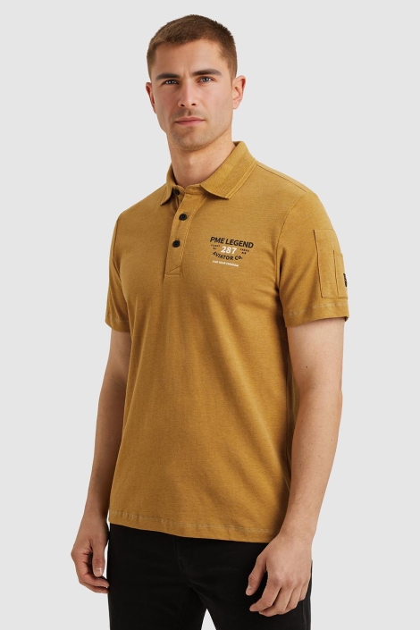 PME legend gele heren polo | Model zijaanzicht