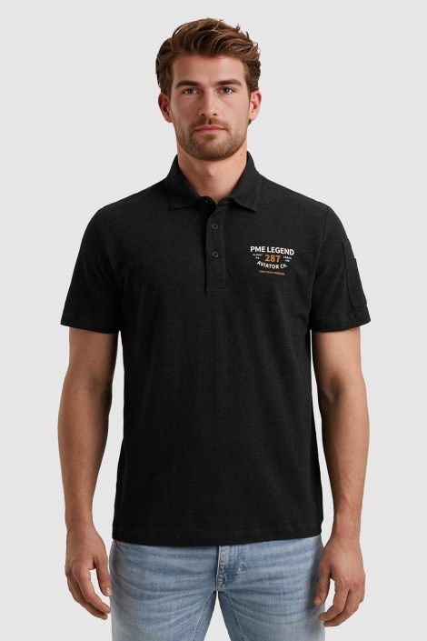 PME legend blauwe heren polo | Model vooraanzicht