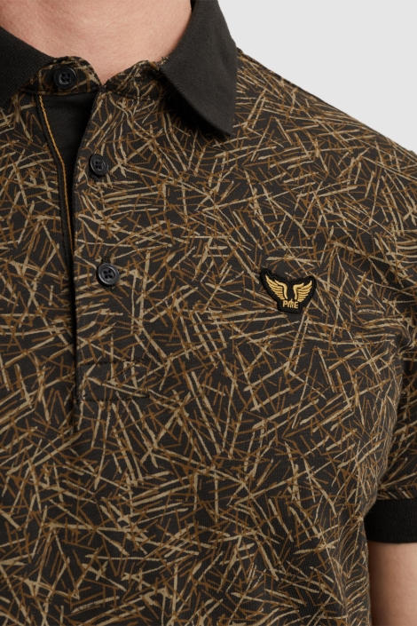 PME legend blauwe heren polo | Close up
