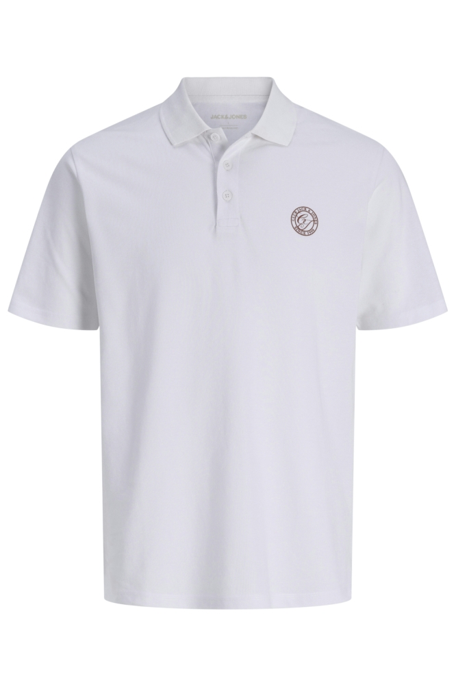 Jack & Jones witte heren polo | Vooraanzicht