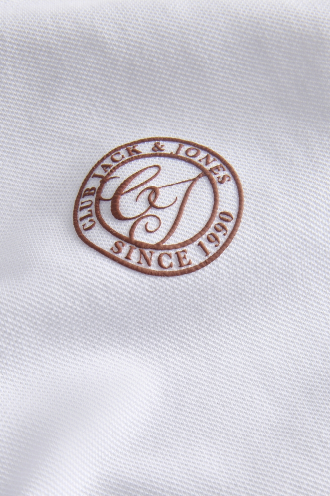Jack & Jones witte heren polo | Close up