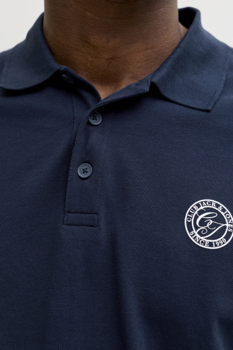 Jack & Jones blauwe heren polo | Close up