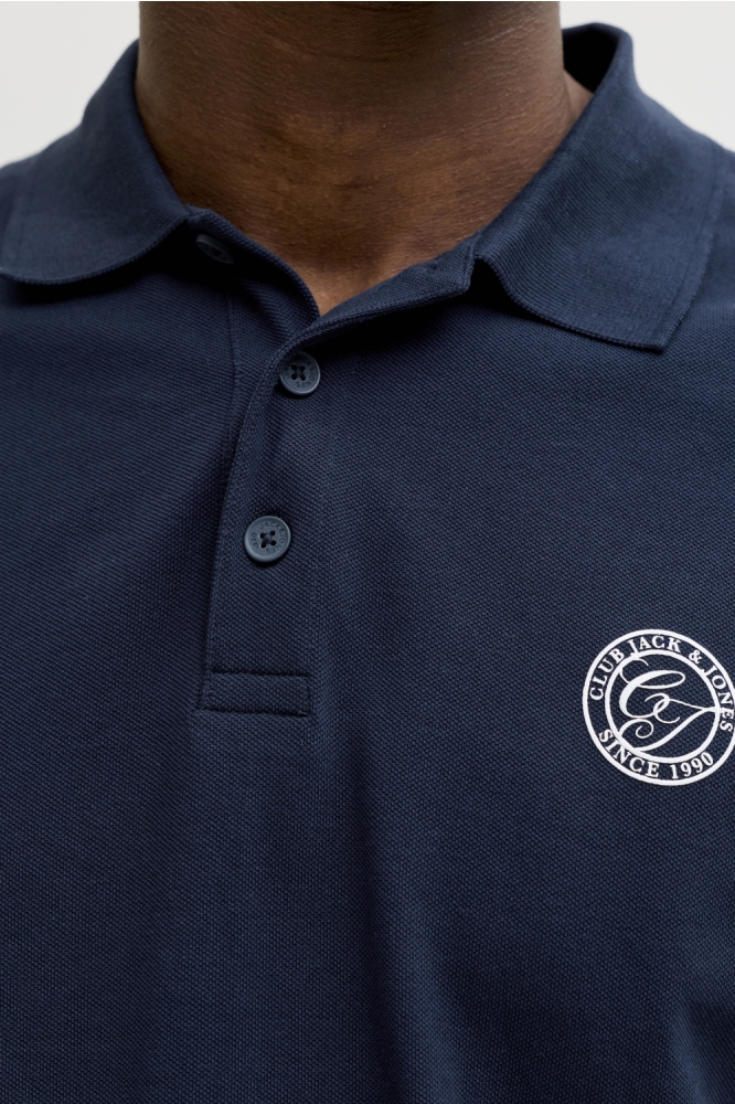 Jack & Jones blauwe heren polo | Close up