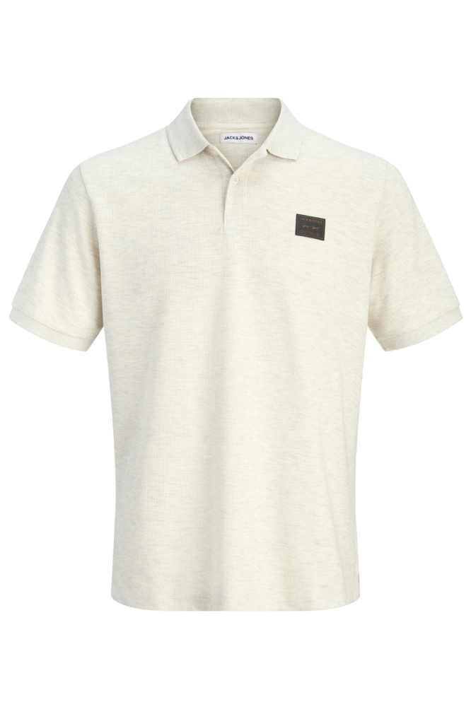 Jack & Jones beige heren polo | Vooraanzicht