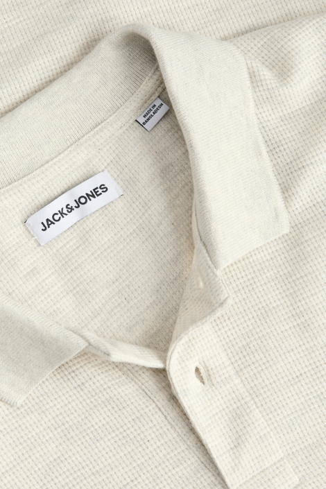 Jack & Jones beige heren polo | Close up