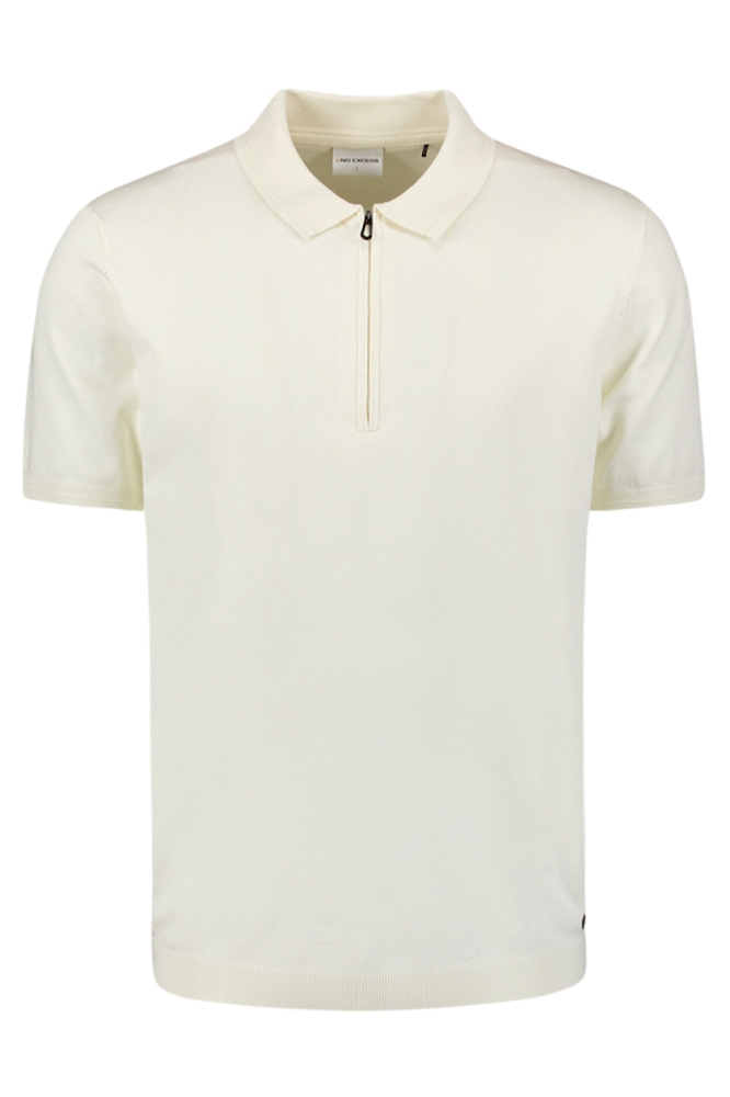 NO-EXCESS beige heren polo | Vooraanzicht