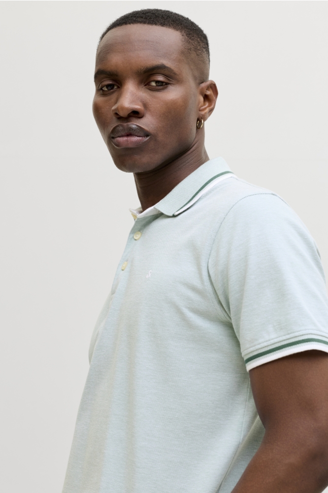 Jack & Jones groene heren polo | Close up