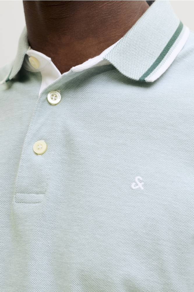 Jack & Jones groene heren polo | Close up