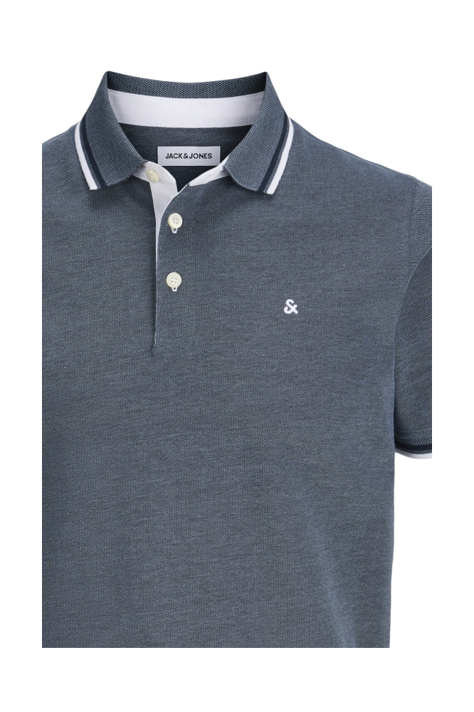 Jack & Jones blauwe heren polo | Close up