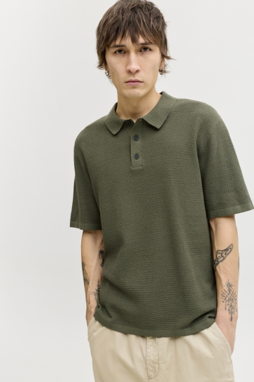 Jack & Jones Polo JJEGEORGE KNIT POLO SS SN 12268281 Dusty Olive