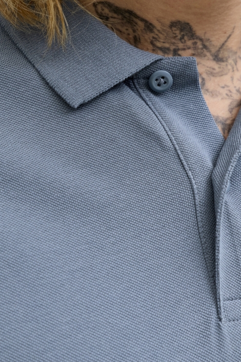 Jack & Jones blauwe heren polo | Close up