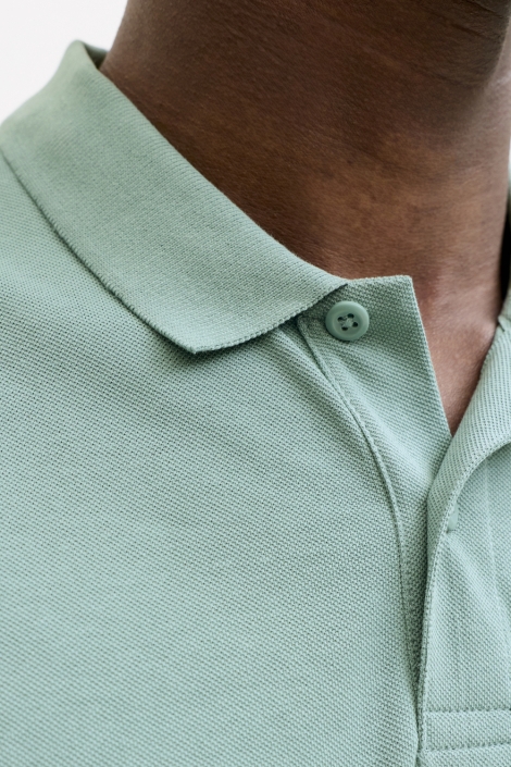 Jack & Jones groene heren polo | Close up