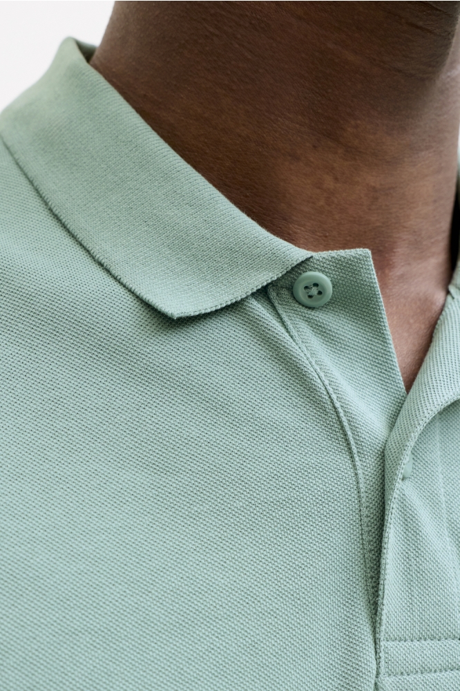 Jack & Jones groene heren polo | Close up