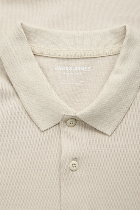 Jack & Jones beige heren polo | Close up