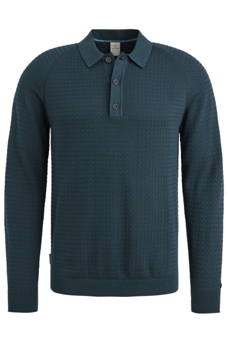 Cast Iron blauwe heren polo | Vooraanzicht