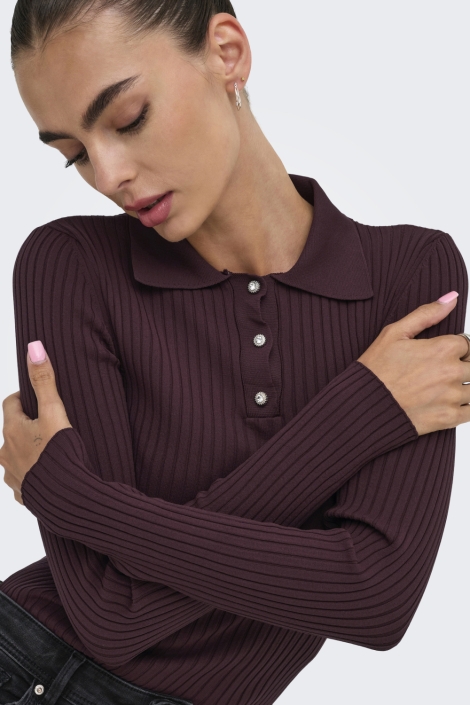 Only bordeaux dames trui | Close up