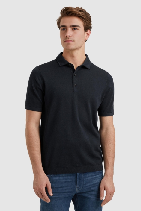 Vanguard blauwe heren polo | Model vooraanzicht