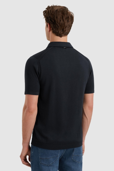 Vanguard blauwe heren polo | Model achteraanzicht