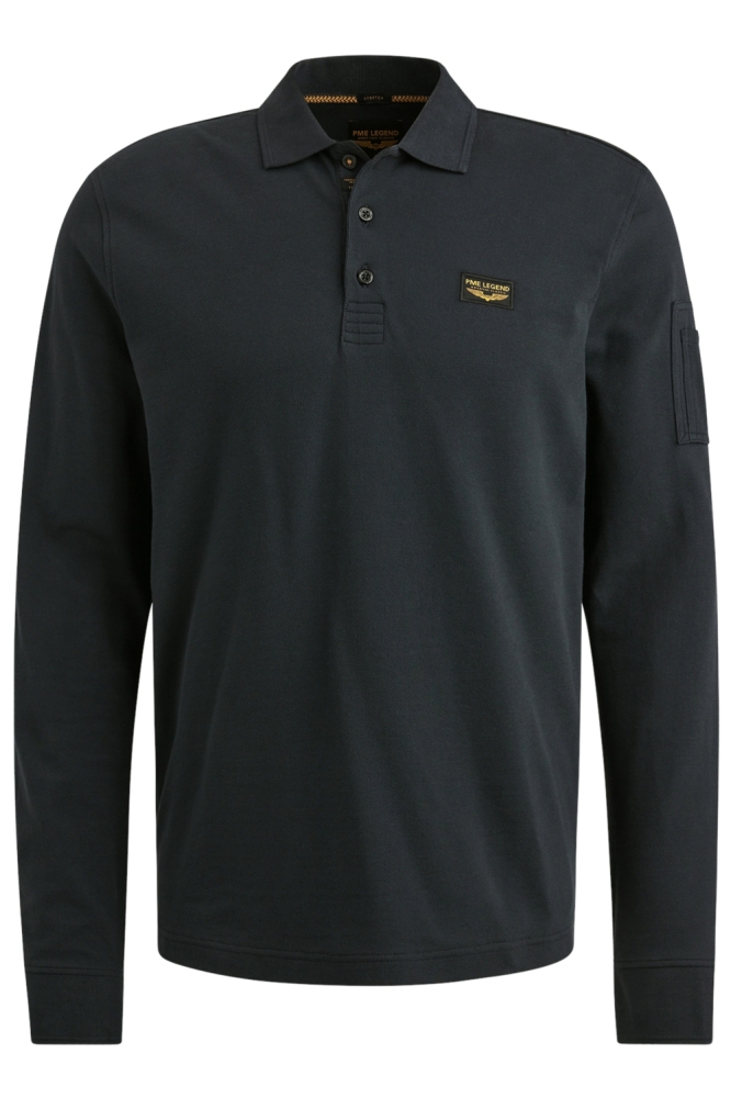 PME legend blauwe heren polo | Vooraanzicht