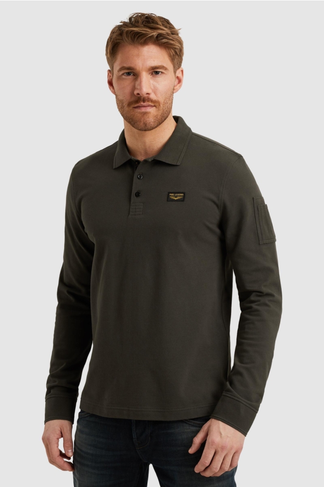 PME legend groene heren polo | Model vooraanzicht