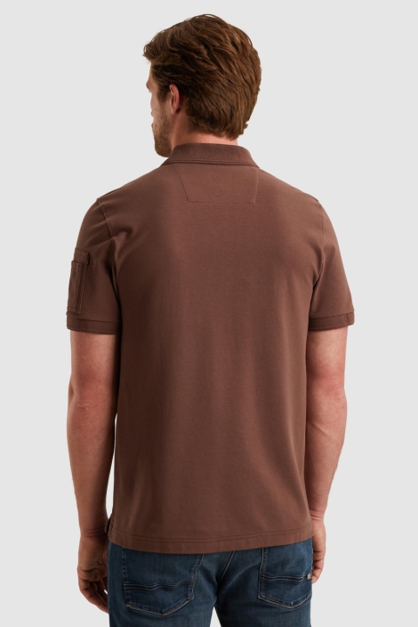 PME legend bruine heren polo | Model achteraanzicht