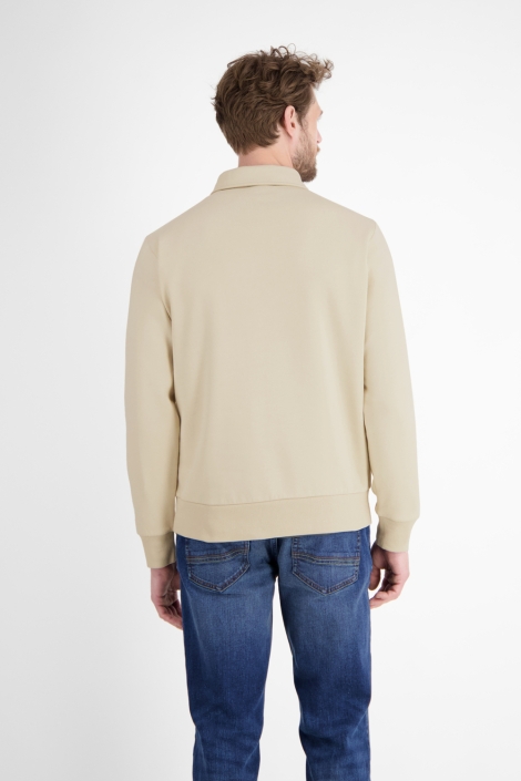 Lerros beige heren polo | Model achteraanzicht