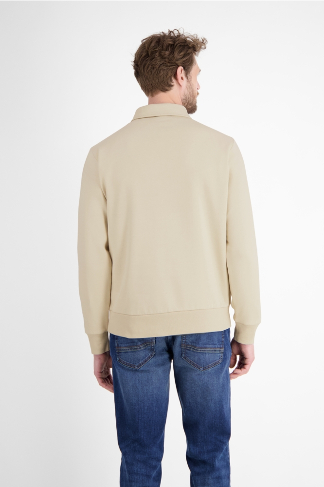 Lerros beige heren polo | Model achteraanzicht