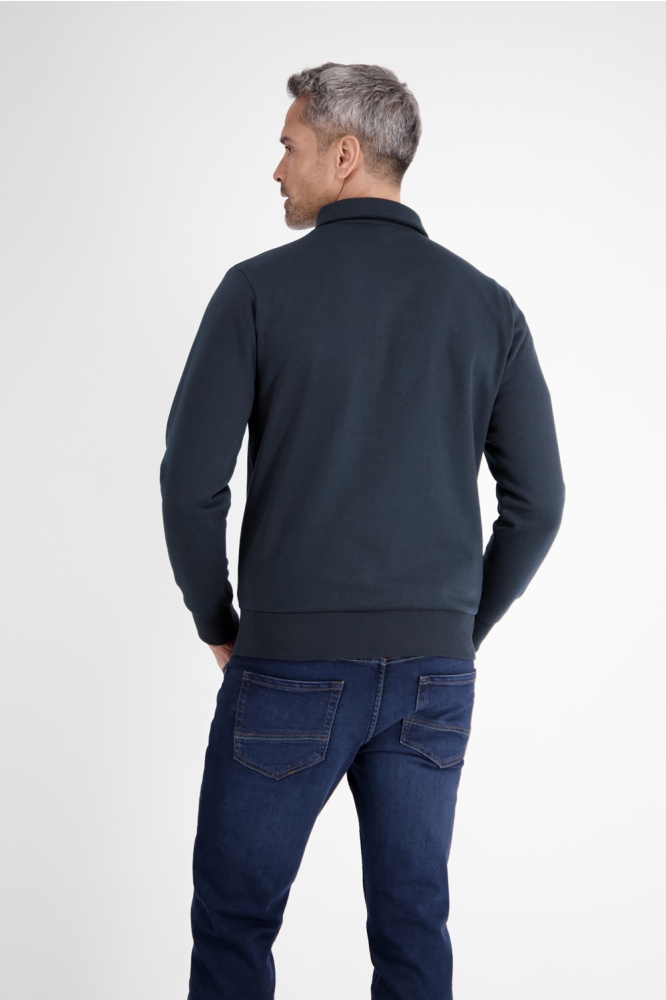 Lerros blauwe heren polo | Model achteraanzicht