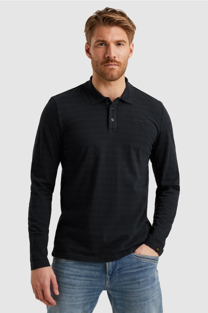 PME legend blauwe heren polo | Model vooraanzicht