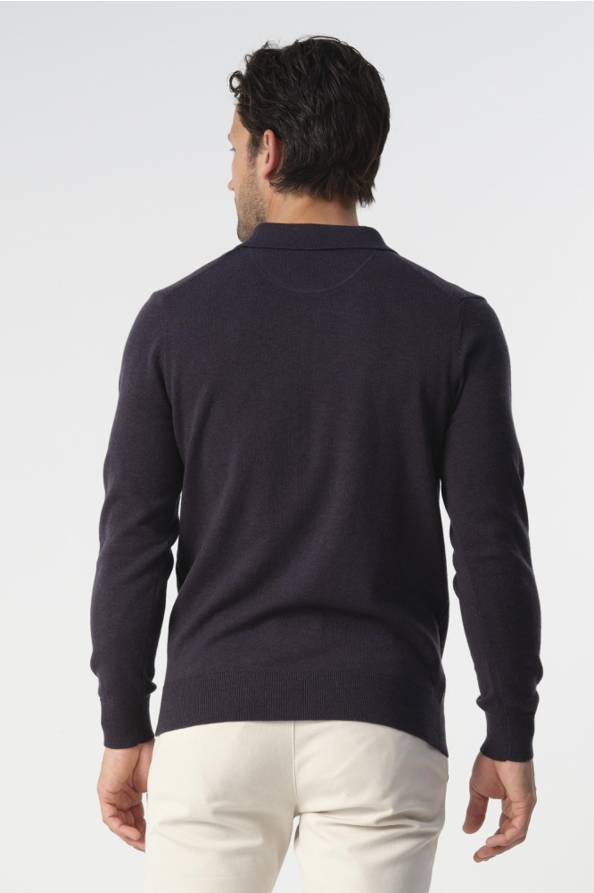 Campbell blauwe heren polo | Model achteraanzicht