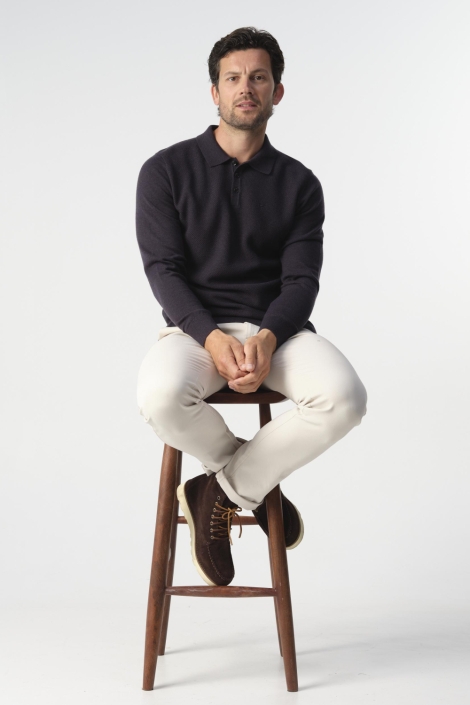 Campbell blauwe heren polo | Model