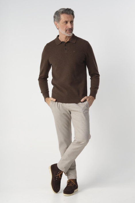 Campbell bruine heren polo | Model