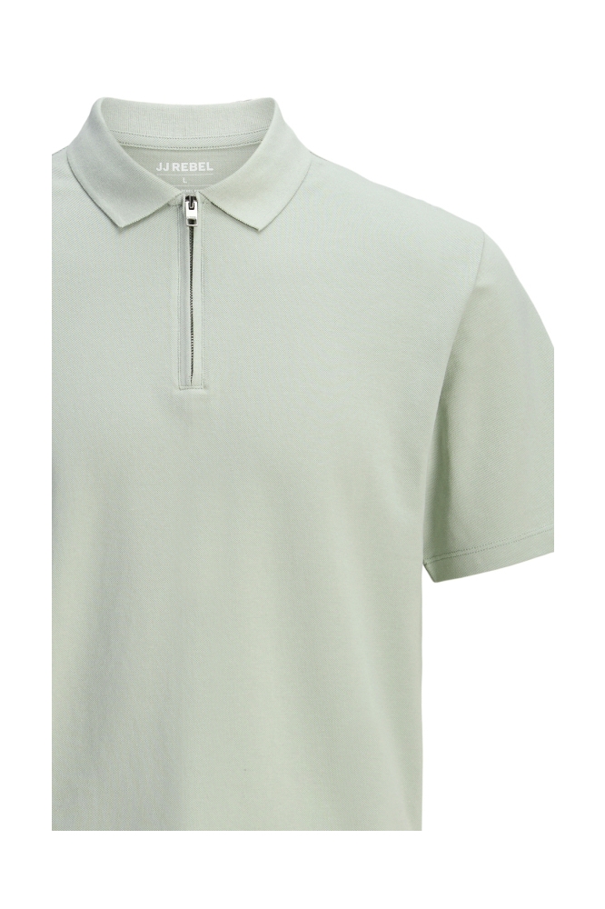 JJ Rebel groene heren polo | Close up