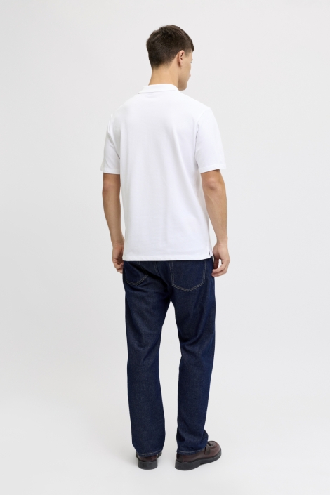 JJ Rebel witte heren polo | Model