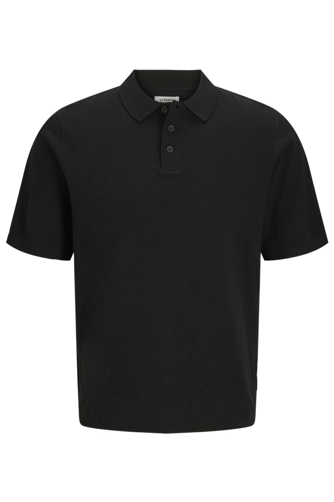 JJ Rebel zwarte heren polo | Vooraanzicht