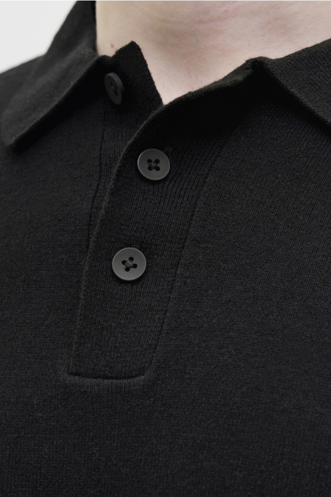 Jack & Jones zwarte heren polo | Kleurstaal