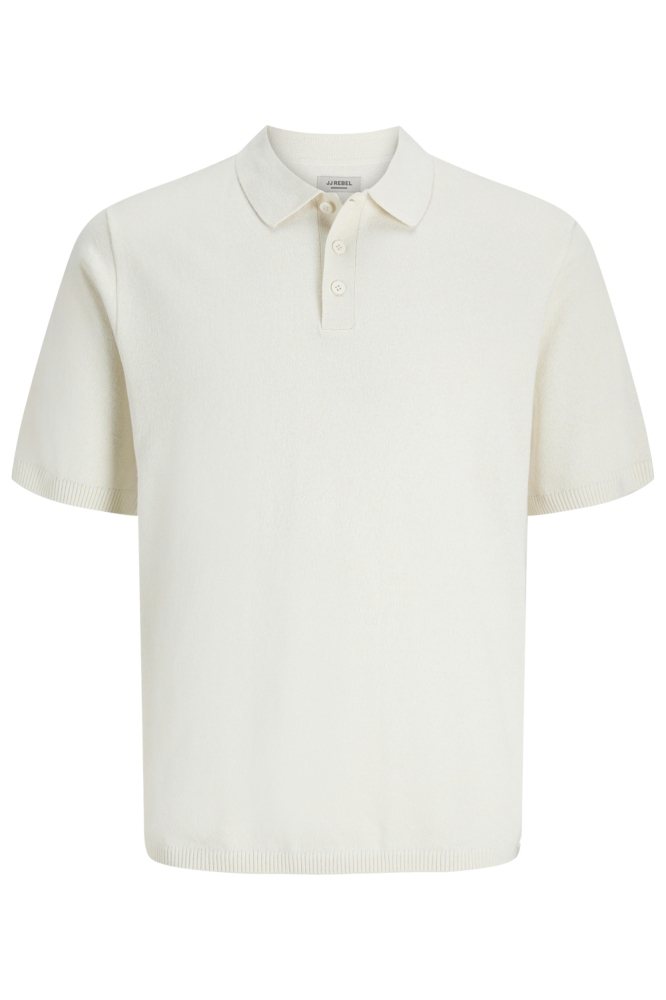 JJ Rebel witte heren polo | Vooraanzicht