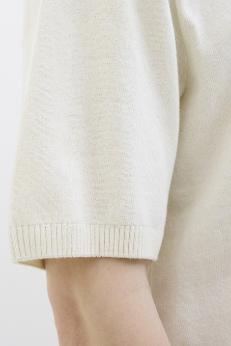 JJ Rebel witte heren polo | Close up