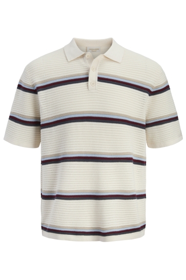 Jack & Jones JORMAINE KNIT STRIPE POLO SN 12292227 SEA SALT