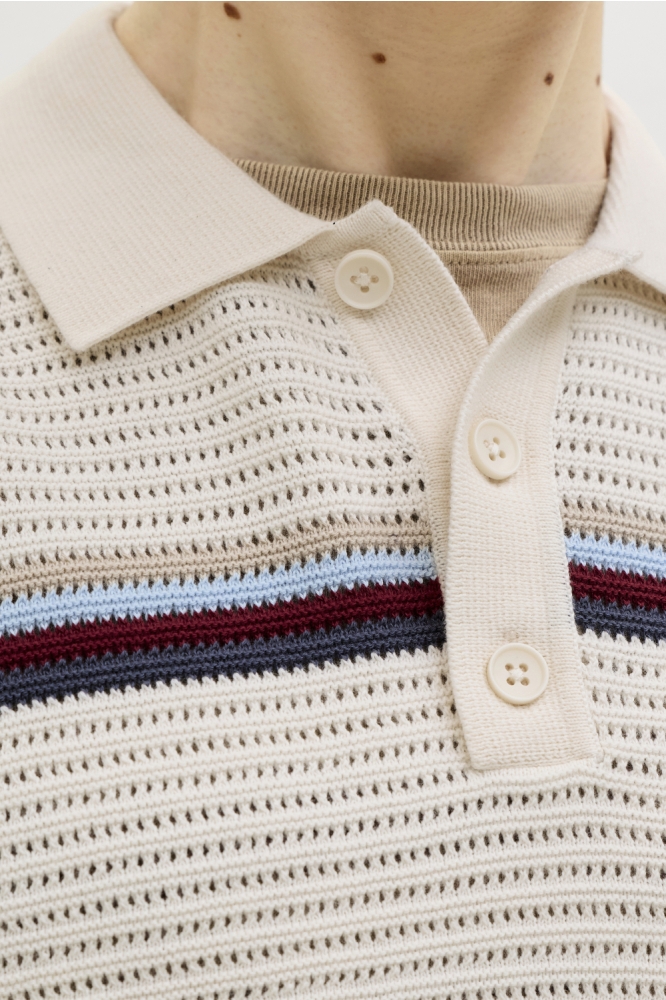 Jack & Jones beige heren polo | Close up